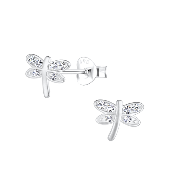 Wholesale Sterling Silver Dragonfly Ear Studs - JD17647