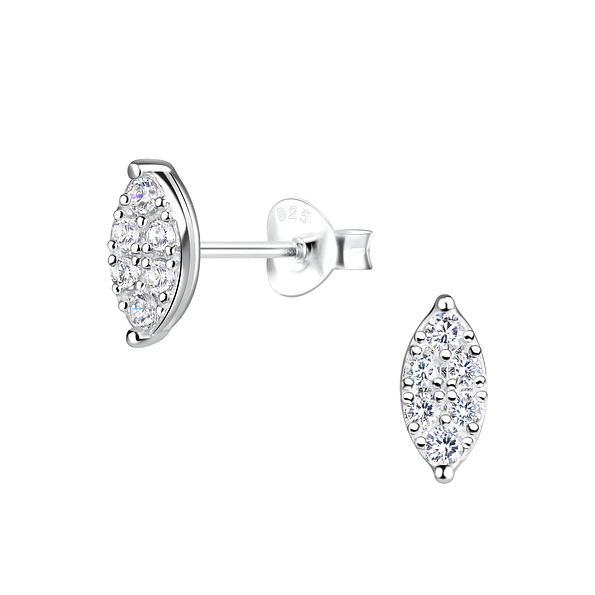 Wholesale Sterling Silver Marquise Ear Studs  - JD18188