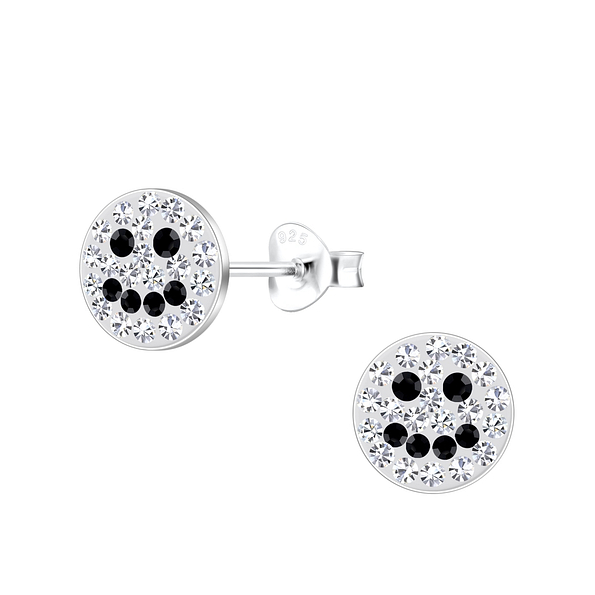 Wholesale Sterling Silver Smiley Face Ear Studs - JD18438