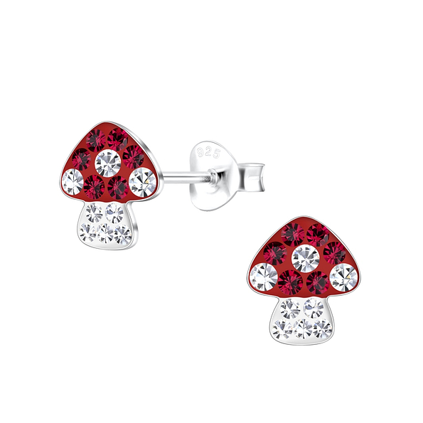 Wholesale Sterling Silver Mushroom Ear Studs - JD18385 Wholesale Sterling Silver Mushroom Ear Studs - JD18385