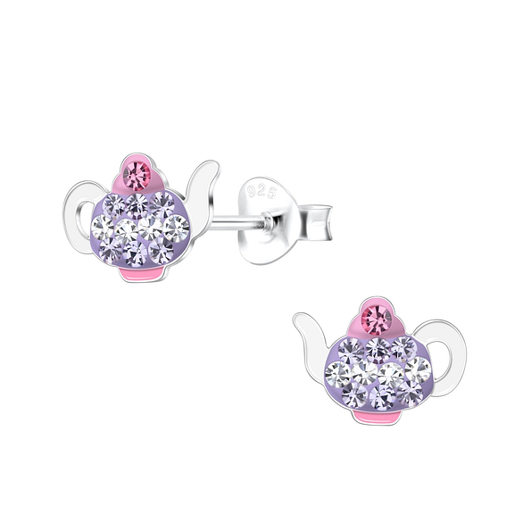 Wholesale Sterling Silver Teapot Ear Studs - JD18387