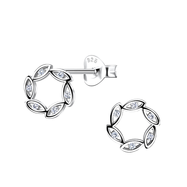 Wholesale Sterling Silver Wreath Ear Studs - JD9555