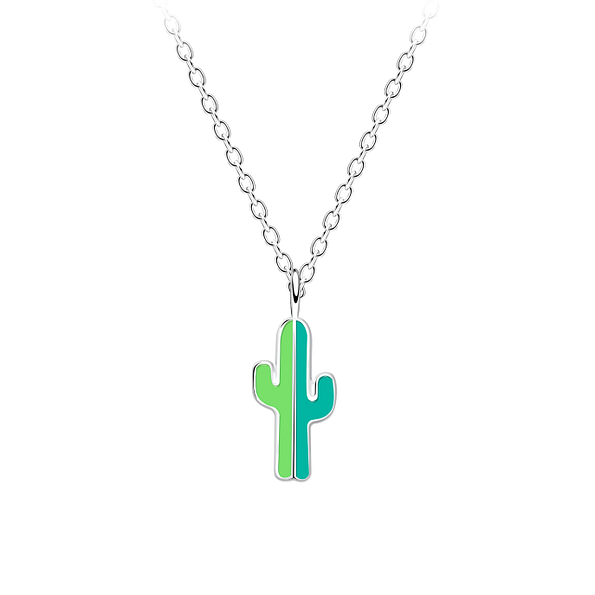 Wholesale Sterling Silver Cactus Necklace - JD18751