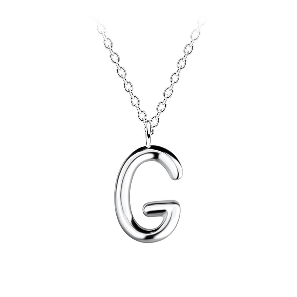 Wholesale Sterling Silver Letter G Necklace - JD18630