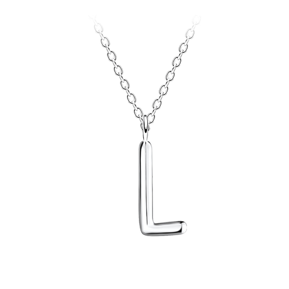 Wholesale Sterling Silver Letter L Necklace - JD18634