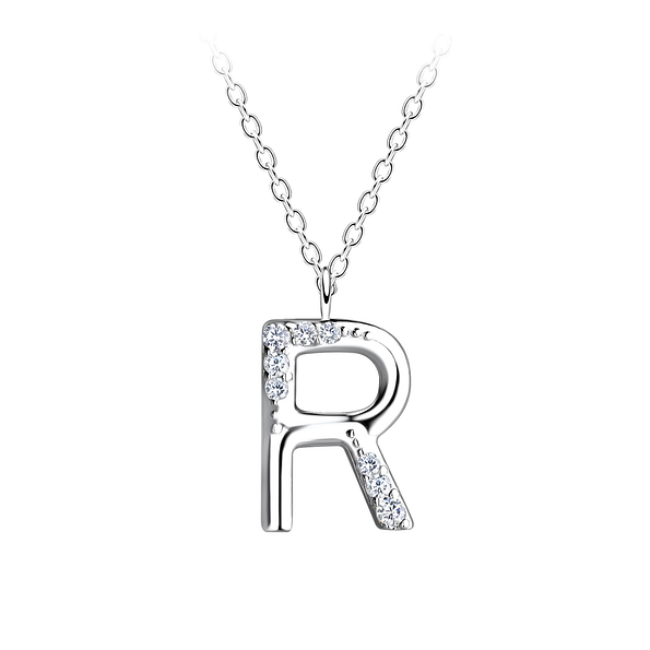 Wholesale Sterling Silver Letter R Necklace - JD18906