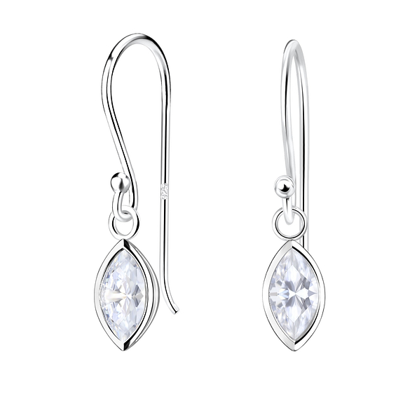 Wholesale 3x6mm Marquise Cubic Zirconia Sterling Silver Earrings - JD19051