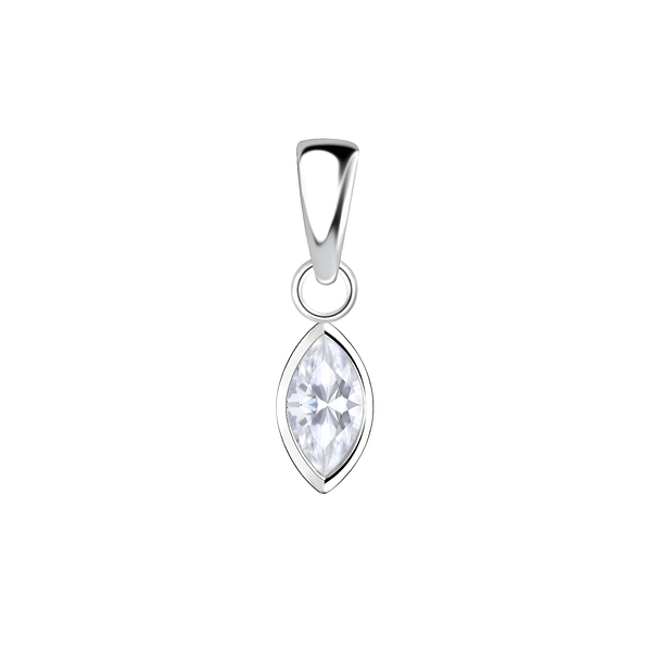 Wholesale 3x6mm Marquise Cubic Zirconia Sterling Silver Pendant - JD18874