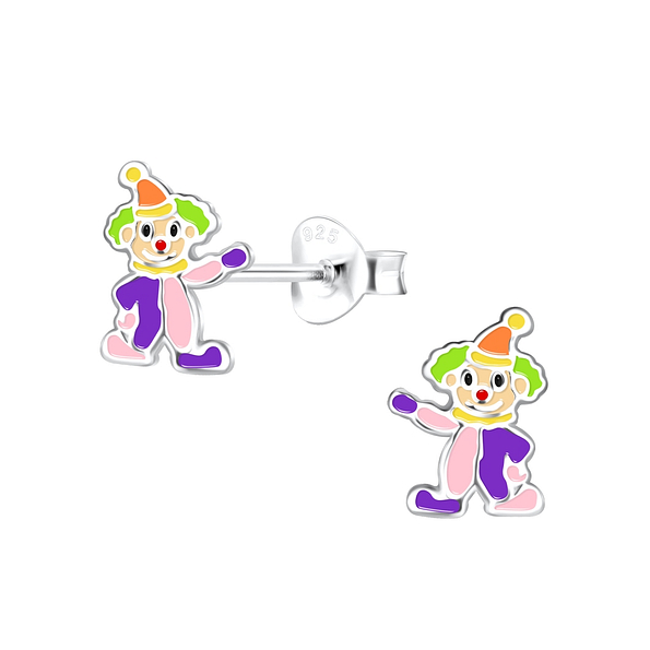 Wholesale Sterling Silver Clown Ear Studs - JD18657