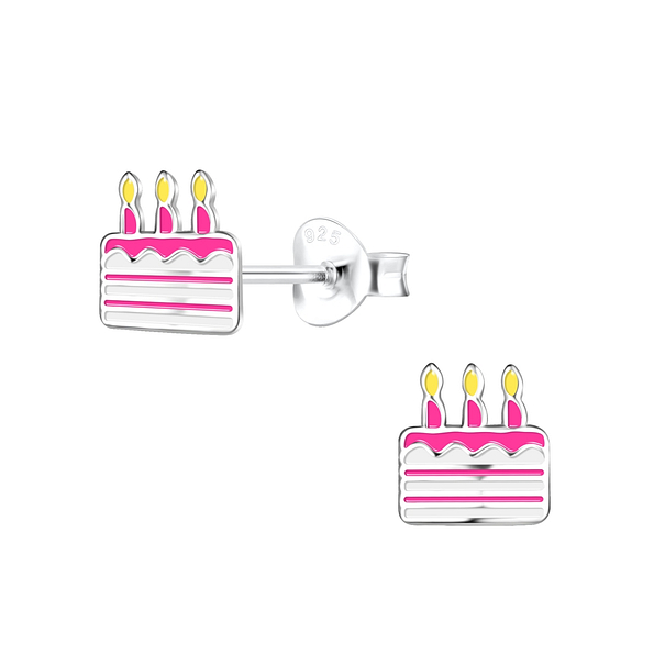 Wholesale Sterling Silver Cake Ear Studs - JD18645