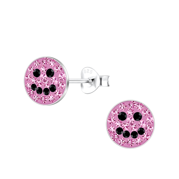 Wholesale Sterling Silver Smiley Face Ear Studs - JD19088