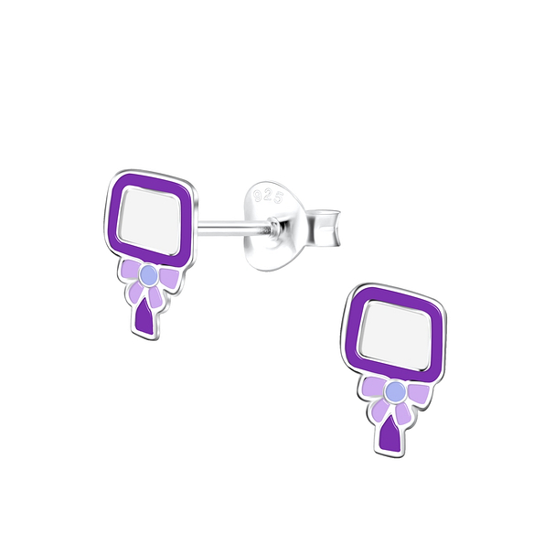 Wholesale Sterling Silver Handheld Mirror Ear Studs - JD18584