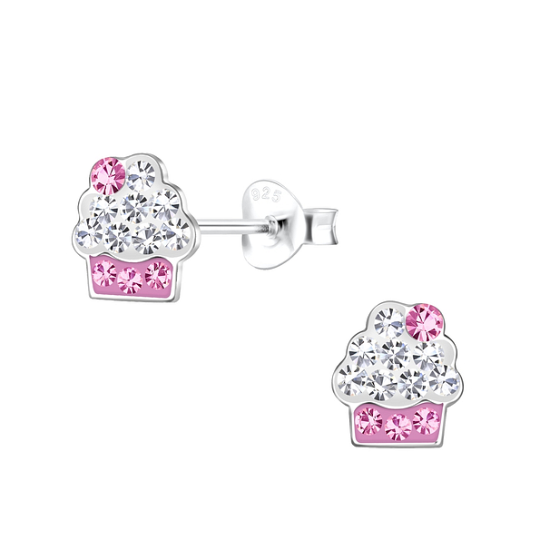 Wholesale Sterling Silver Cupcake Ear Studs - JD19056