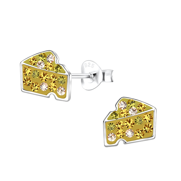 Wholesale Sterling Silver Cheese Ear Studs - JD18819