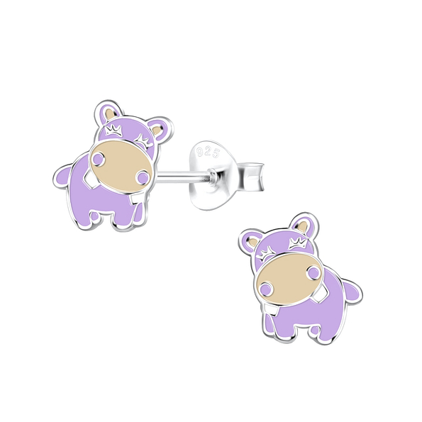 Wholesale Sterling Silver Hippopotamus Ear Studs - JD18582