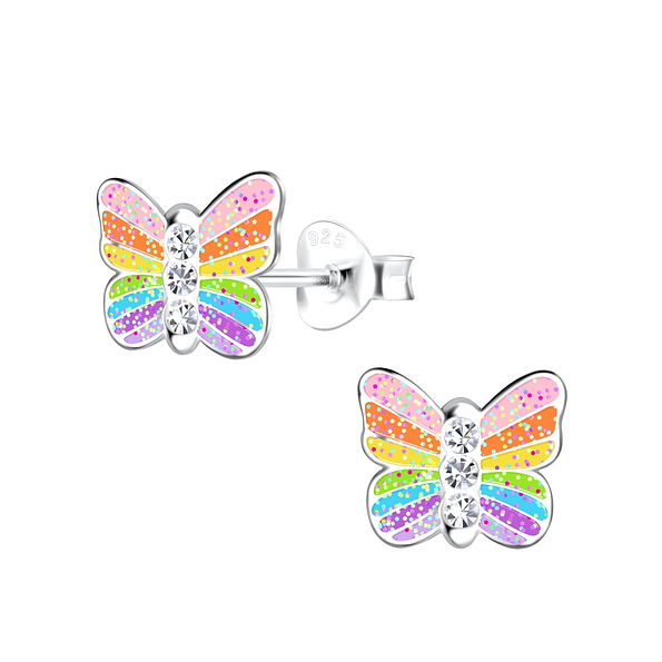 Wholesale Sterling Silver Butterfly Ear Studs - JD18248