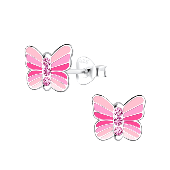 Wholesale Sterling Silver Butterfly Ear Studs - JD19087