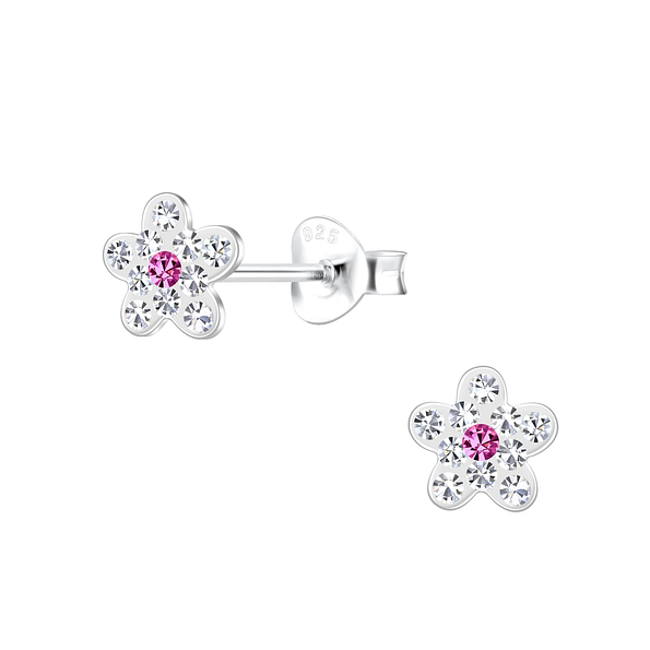 Wholesale Sterling Silver Flower Ear Studs - JD19093