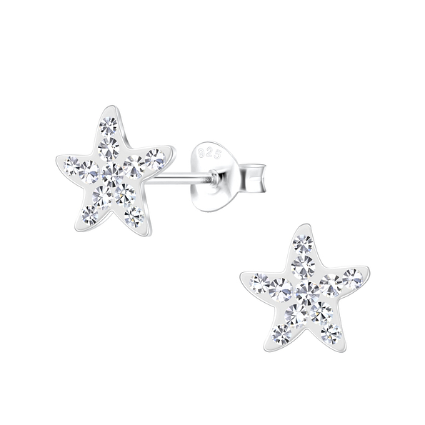 Wholesale Sterling Silver Starfish Ear Studs - JD18696