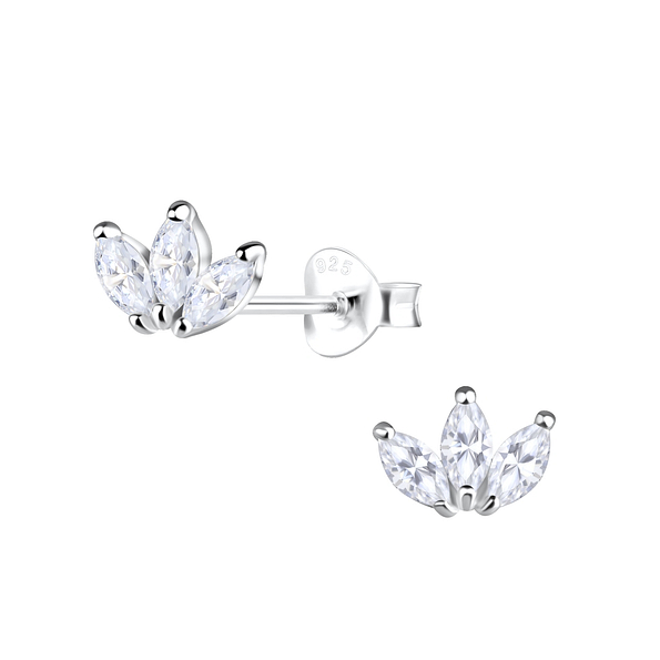 Wholesale Sterling Silver Flower Ear Studs - JD18524