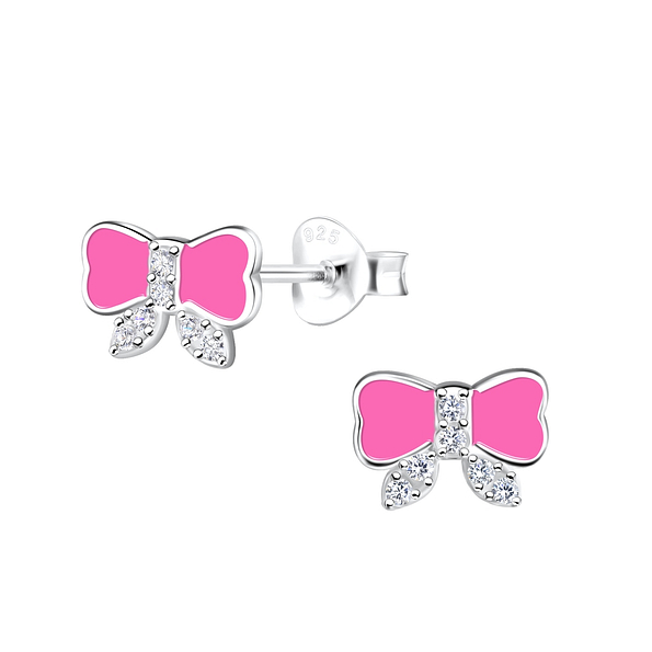 Wholesale Sterling Silver Bow Ear Studs - JD18641