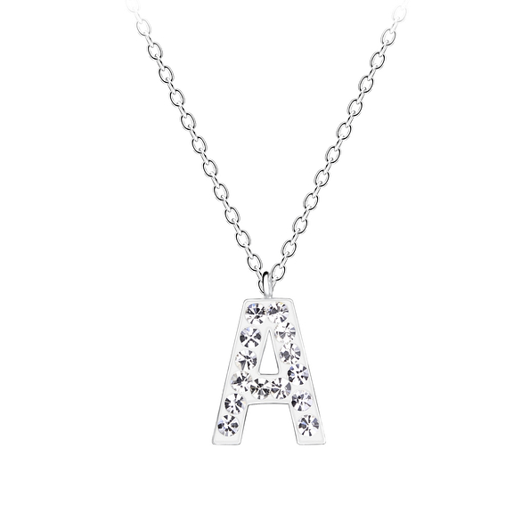 Wholesale Sterling Silver Letter A Necklace - JD18712