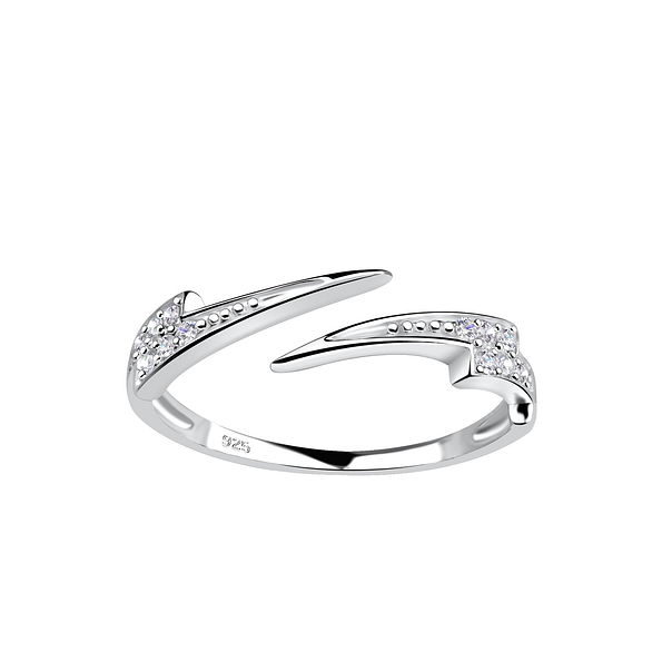 Wholesale Sterling Silver Opened Lightning Ring - JD18660