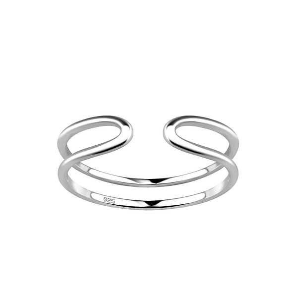 Wholesale Sterling Silver Double Line Ring - JD18543
