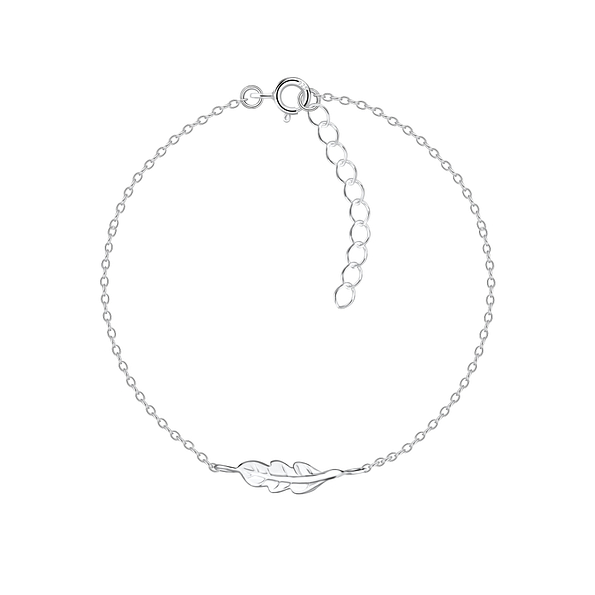 Silver JD Sterling Silver Leaf Bracelet JD19232