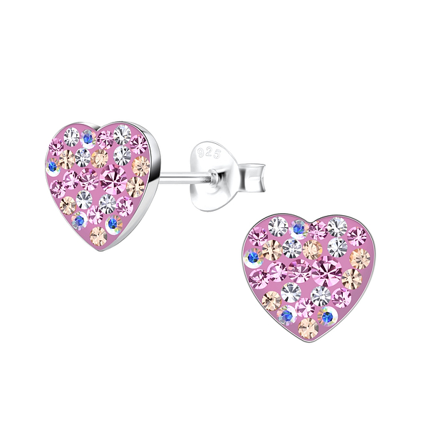 Wholesale Sterling Silver Heart Ear Studs - JD19205