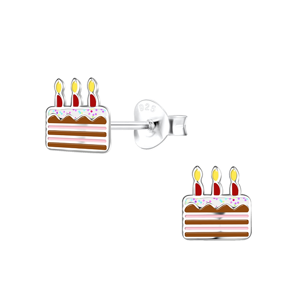 Wholesale Sterling Silver Cake Ear Studs - JD18646