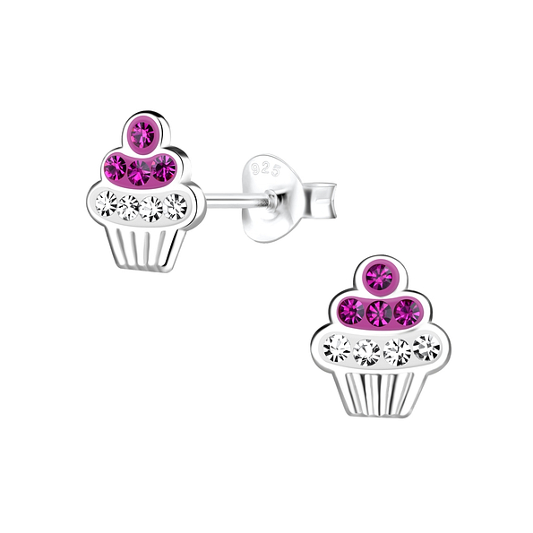 Wholesale Sterling Silver Cupcakes Ear Studs - JD19202