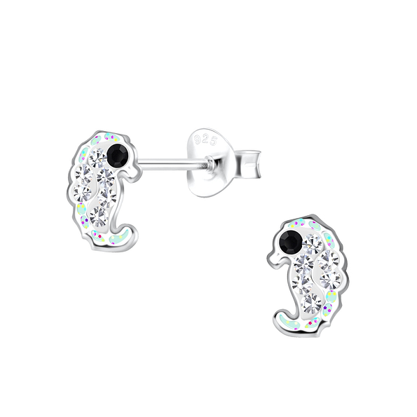 Wholesale Sterling Silver Seahorse Ear Studs - JD19269