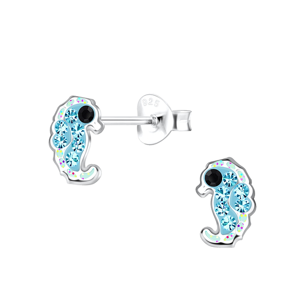 Wholesale Sterling Silver Seahorse Ear Studs - JD19270