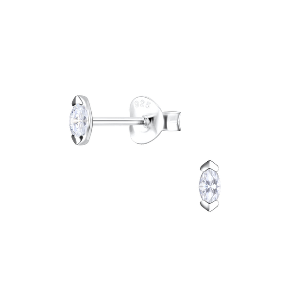 Wholesale Sterling Silver Marquise Ear Studs - JD19252