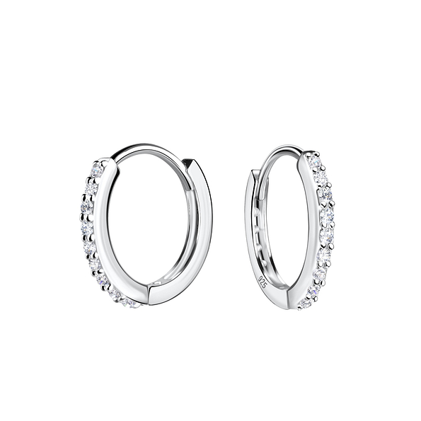 Wholesale 14mm Sterling Silver Huggie Earrings - JD19137