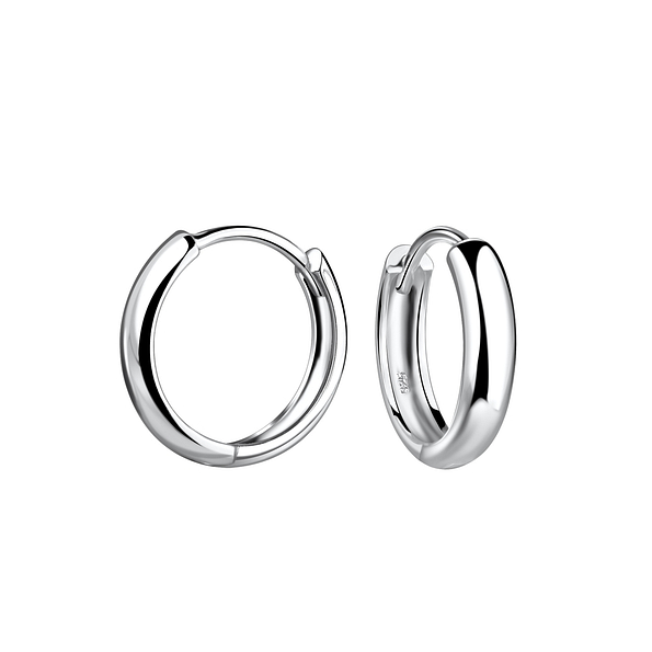 Wholesale 13mm Sterling Silver Huggie Earrings - JD19139