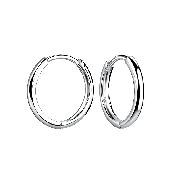 Wholesale 15mm Sterling Silver Huggie Earrings - JD19185