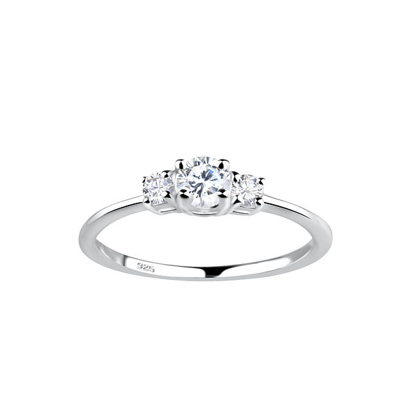Wholesale Sterling Silver Three Stones Ring - JD19250