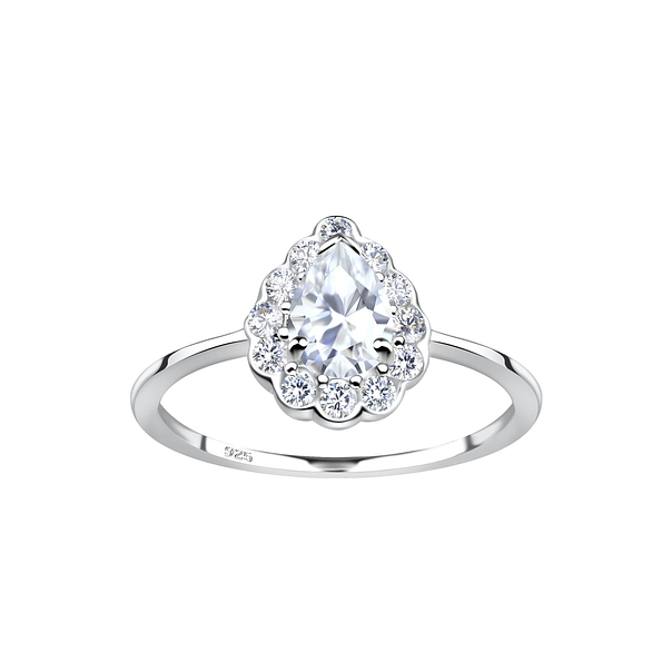 Wholesale Sterling Silver Pear Ring - JD19248