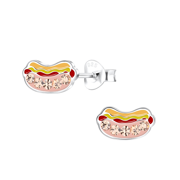 Wholesale Sterling Silver Hot Dog Ear Studs - JD19273