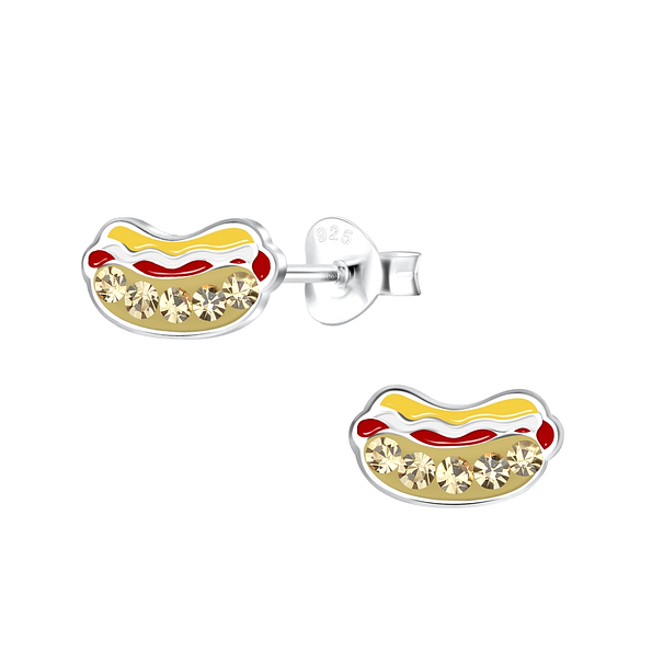 Wholesale Sterling Silver Hot Dog Ear Studs - JD19274