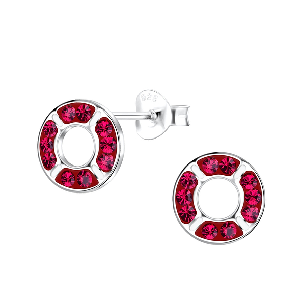 Wholesale Sterling Silver Rubber Ring Ear Studs - JD19394