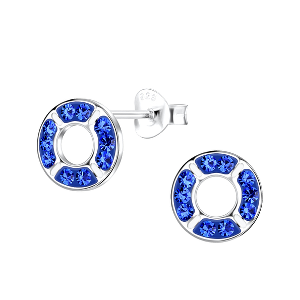 Wholesale Sterling Silver Rubber Ring Ear Studs - JD19396