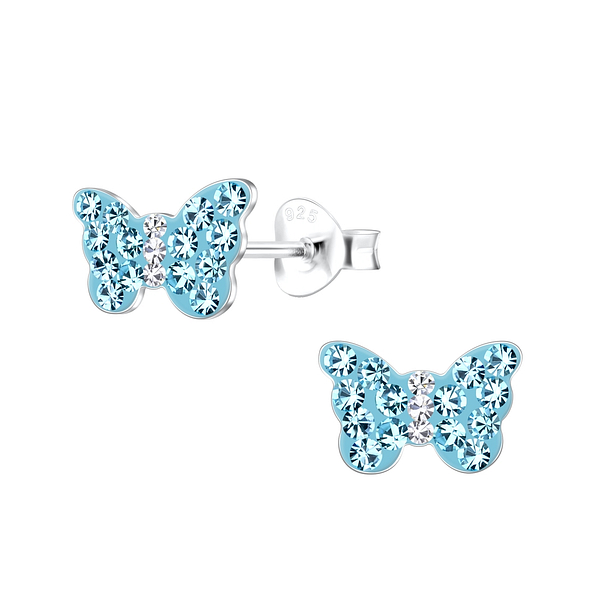 Wholesale Sterling Silver Butterfly Ear Studs - JD19398