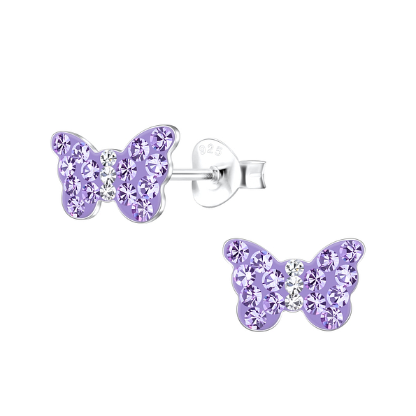 Wholesale Sterling Silver Butterfly Ear Studs - JD19397