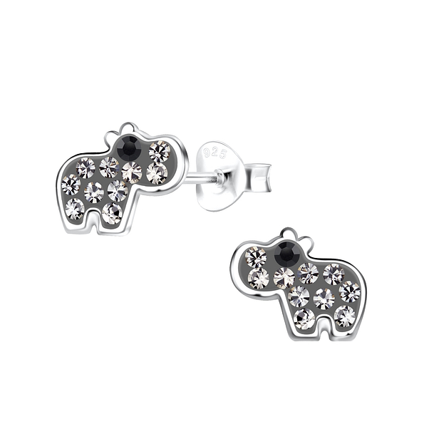 Wholesale Sterling Silver Hippopotamus Ear Studs - JD19429