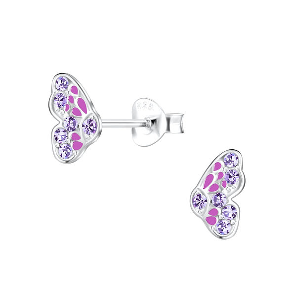 Wholesale Sterling Silver Butterfly Ear Studs - JD19447