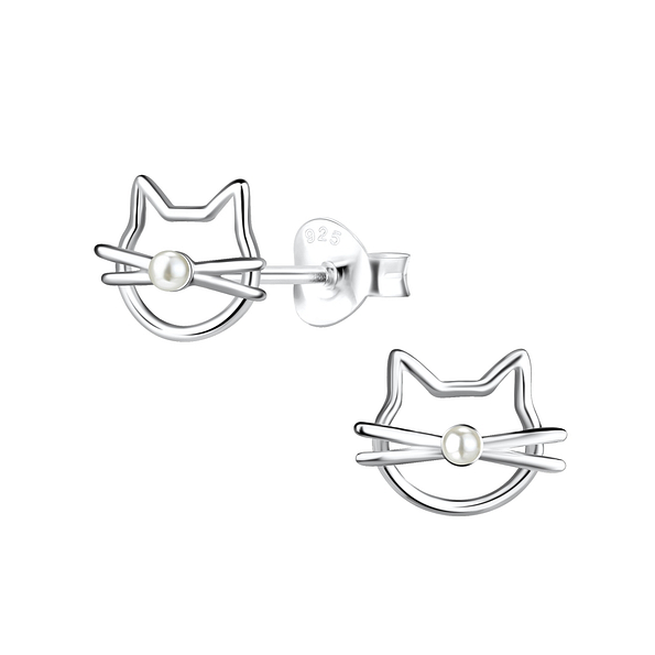 Wholesale Sterling Silver Cat Ear Studs - JD19411