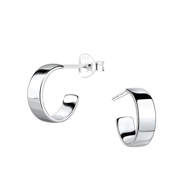 Wholesale Sterling Silver Half Hoop Ear Studs - JD19443